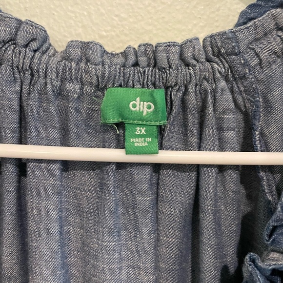 Women’s Dip Chambray Blue Peasant Blouse in Size 3x - Picture 2 of 5